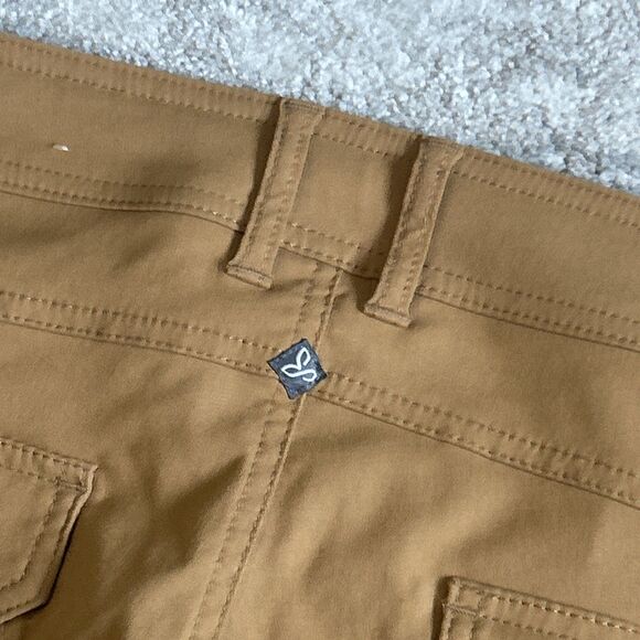 Prana Pants Womens 14 Halle Straight Hiking Stretch Quick Dry Gold Yellow RollUp - Picture 9 of 10